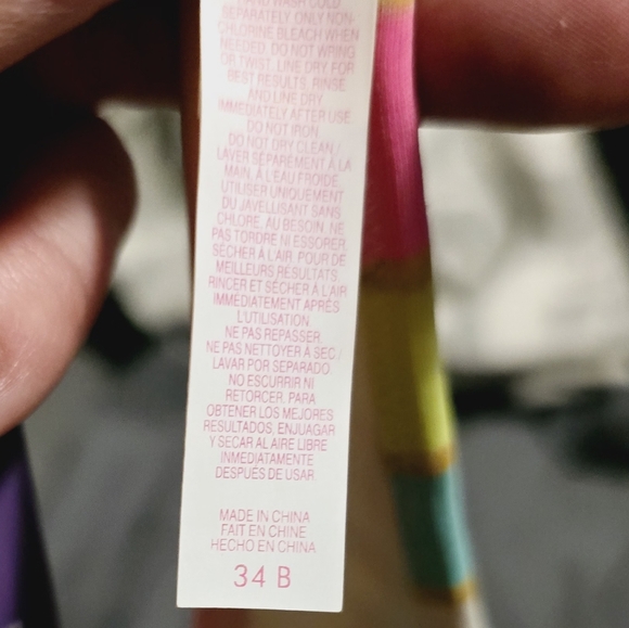 Victoria's Secret lined swimsuit top. Pastel striped size 34B - Picture 4 of 5